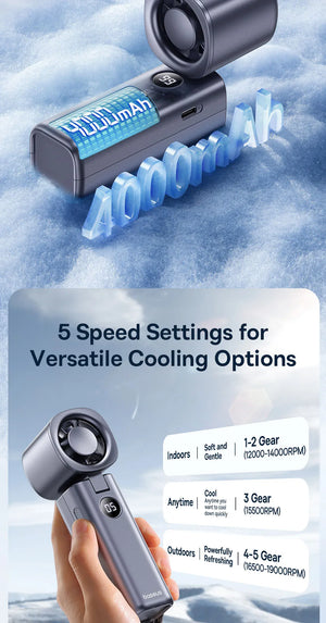 BASEUS GoTrip DT1 Foldable Rechargeable Handheld Portable Fan