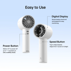 JISULIFE Life10s Mini Rechargeable Handheld Portable Fan