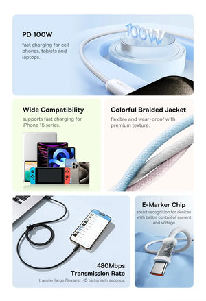 BASEUS Dynamic 3 Series 100W USB-C to USB-C Fast Charging Cable