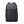 Black waterproof travel backpack with front flap pocket and central buckle strap