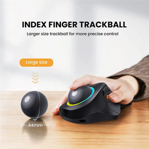 JOMAA Rechargeable Bluetooth Wireless Vertical Trackball Mouse