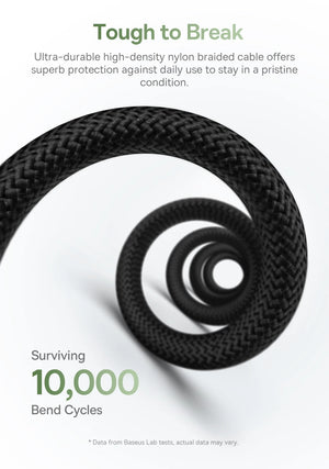 BASEUS Tungsten Gold 100W Type-C to USB-A Magnetic Coiled Charging Cable