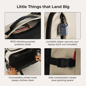 BAGSMART Large Capacity Waterproof Luggage and Travel Backpack