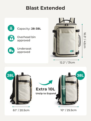 BAGSMART Expandable Large Capacity Waterproof Travel Backpack