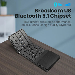 JOMAA Foldable Rechargeable Wireless Keyboard with Touchpad