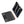 Black rotatable keyboard case for iPad with detachable keyboard and orange latch accents
