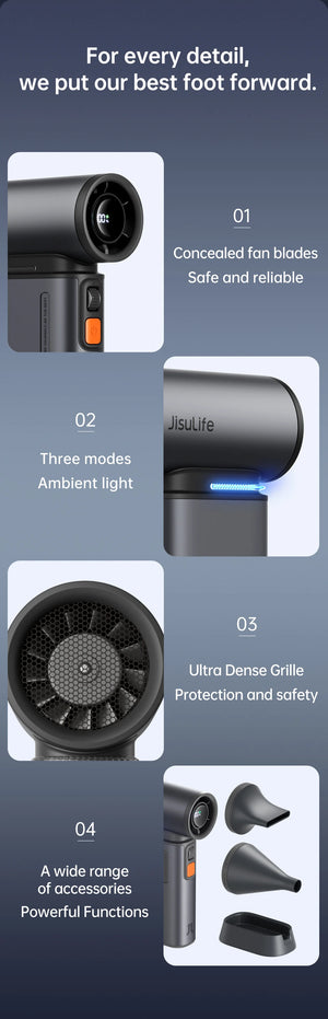 JISULIFE Ultra1 Rechargeable Handheld Portable Fan