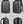 Black backpack shown from front, side, and back with zipper compartments