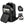 Black backpack opened to show a laptop sleeve and digital organizer compartments