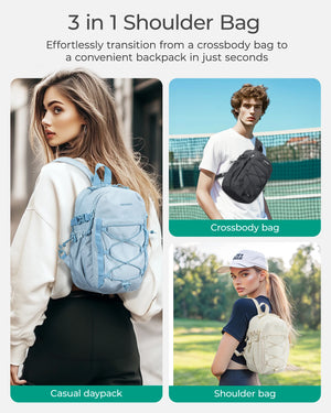 BAGSMART 3in1 Lightweight Cross Body and Compact Backpack