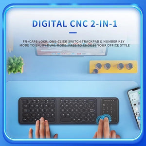 JOMAA Lightweight Foldable Rechargeable Bluetooth Wireless Keyboard