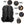 Black waterproof travel backpack back view with padded shoulder straps and trolley belt