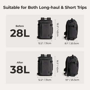 BAGSMART Expandable Waterproof Large Capacity Travel Backpack