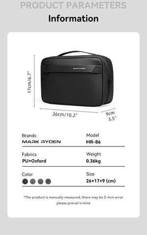 MARK RYDEN MR86 Lightweight Waterproof Toiletries Bag
