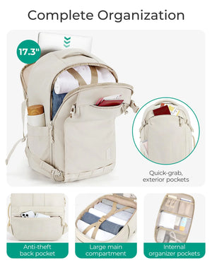 BAGSMART Large Capacity Waterproof Commuter and Travel Backpack