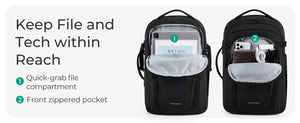 BAGSMART Large Capacity Waterproof Travel Backpack with USB Cable Access
