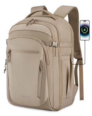 BAGSMART Large Capacity Waterproof Travel Backpack with USB Cable Access