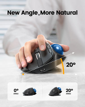 PROTOARC EM01 Ergonomic Rechargeable Bluetooth Wireless Trackball Mouse