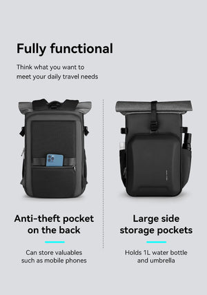 MARK RYDEN MR2913 Expandable Roll Top Waterproof Travel Backpack