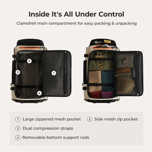 BAGSMART Large Capacity Waterproof Luggage and Travel Backpack
