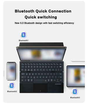 JOMAA Tri-Folding Rechargeable Bluetooth Wireless Keyboard with Touchpad