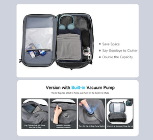 TIGERNU B9831 Expandable Vacuum Compression Waterproof Travel Backpack with Pump
