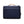 Navy blue laptop bag with brown top handle and zippered front pocket