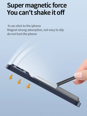 Dark gray magnetic phone stand card holder with strong magnet base