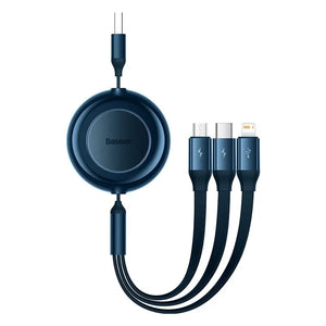 BASEUS Bright Mirror Series Retractable 3in1 Fast Charging Data Cable