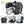 Black travel backpack with open organizer compartments and visible internal pockets.