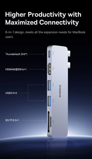 BASEUS UltraJoy Series 6in1 USB Hub for MacBook Series