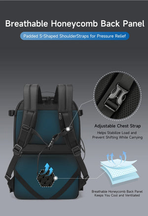 TIGERNU B9831 Expandable Vacuum Compression Waterproof Travel Backpack with Pump