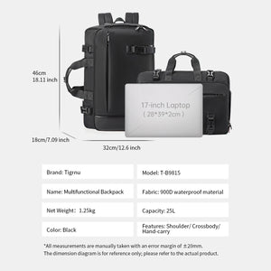TIGERNU B9815 Large Capacity Lightweight Waterproof Travel Backpack
