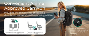 BAGSMART Large Capacity Waterproof Travel Backpack with USB Cable Access