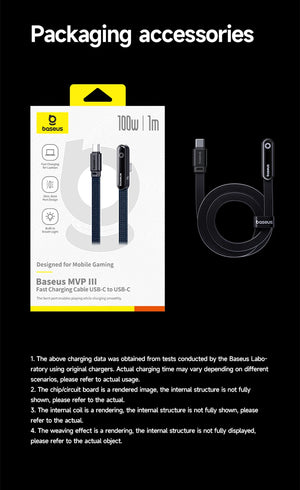 BASEUS MVP3 100W USB-C to UBS-C Elbowed Fast Charging Cable