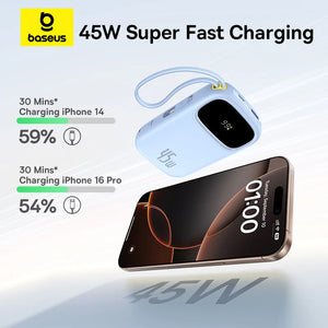 BASEUS QPow3 Fast Charging Power Bank with Built-In Cable