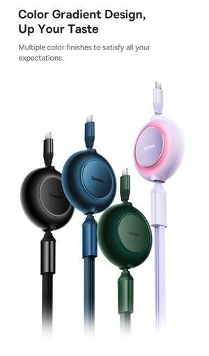 BASEUS Bright Mirror Series 2 Retractable 3in1 Fast Charging Data Cable