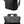 Black backpack with zippered front panels, top handle, and dangling side strap accents