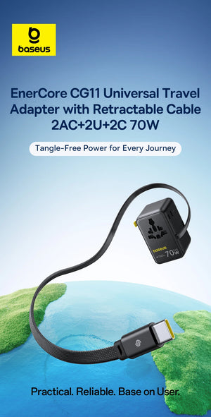 BASEUS PicoGo CG11 70W Universal Travel Adapter with Retractable Cable