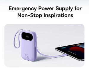 BASEUS QPow3 Fast Charging Power Bank with Built-In Cable