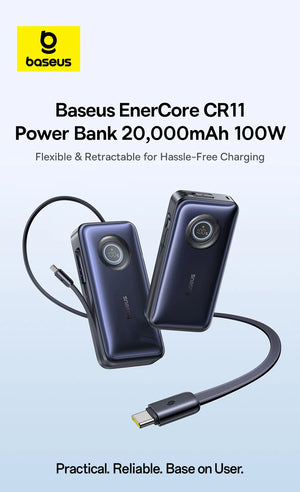 BASEUS EnerCore CR11 Power Bank with Built-In Retractable Cable