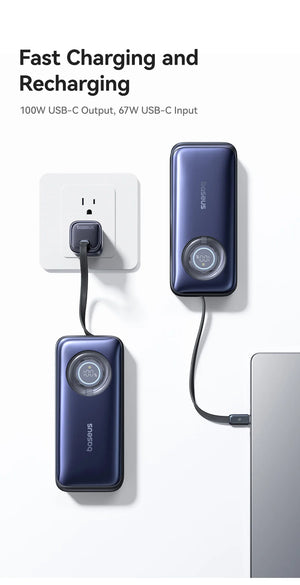 BASEUS EnerCore CR11 Power Bank with Built-In Retractable Cable