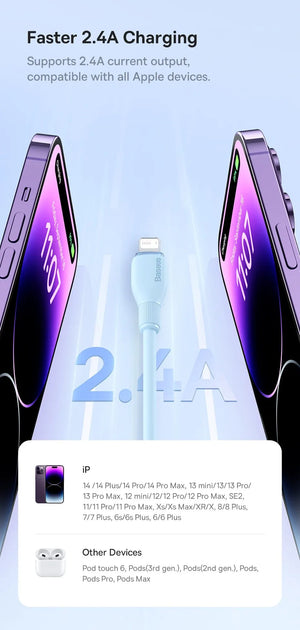 BASEUS Pudding Series 2.4A USB-A to Lightning Fast Charging Cable
