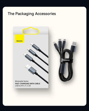 BASEUS Minimalist Series 3in1 Fast Charging Data Cable