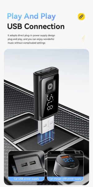 ESSAGER BT17 FM Bluetooth Adapter and USB Dongle