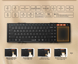 PROTOARC XK01 Foldable Rechargeable Wireless Keyboard with Touchpad