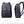 Blue commuter backpack front and side views with padded straps and yellow trim