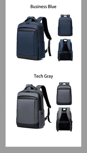ARCTIC HUNTER expandable waterproof travel backpack shown in Business Blue and Tech Gray