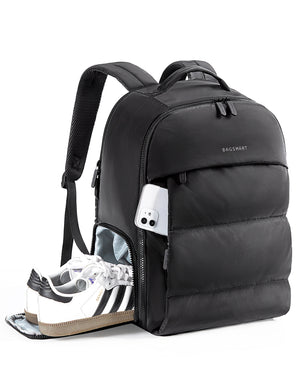 BAGSMART Large Capacity Waterproof Travel Backpack with Shoe Compartment