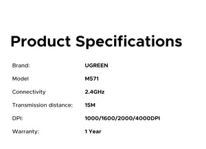 UGREEN M571 Dual-Mode Ergonomic Vertical Bluetooth Wireless Mouse